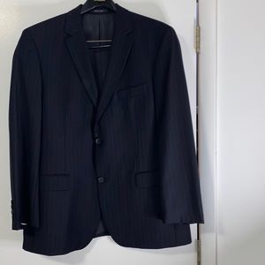 Hugo Boss Full suit- Black with Eggplant pinstripes